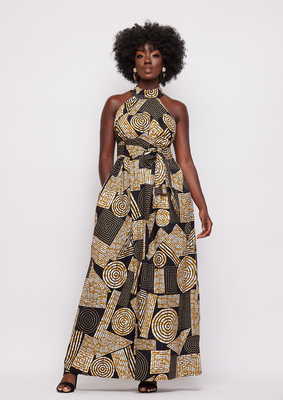 Geometric maxi African Couple Matching Outfits - I Wear African