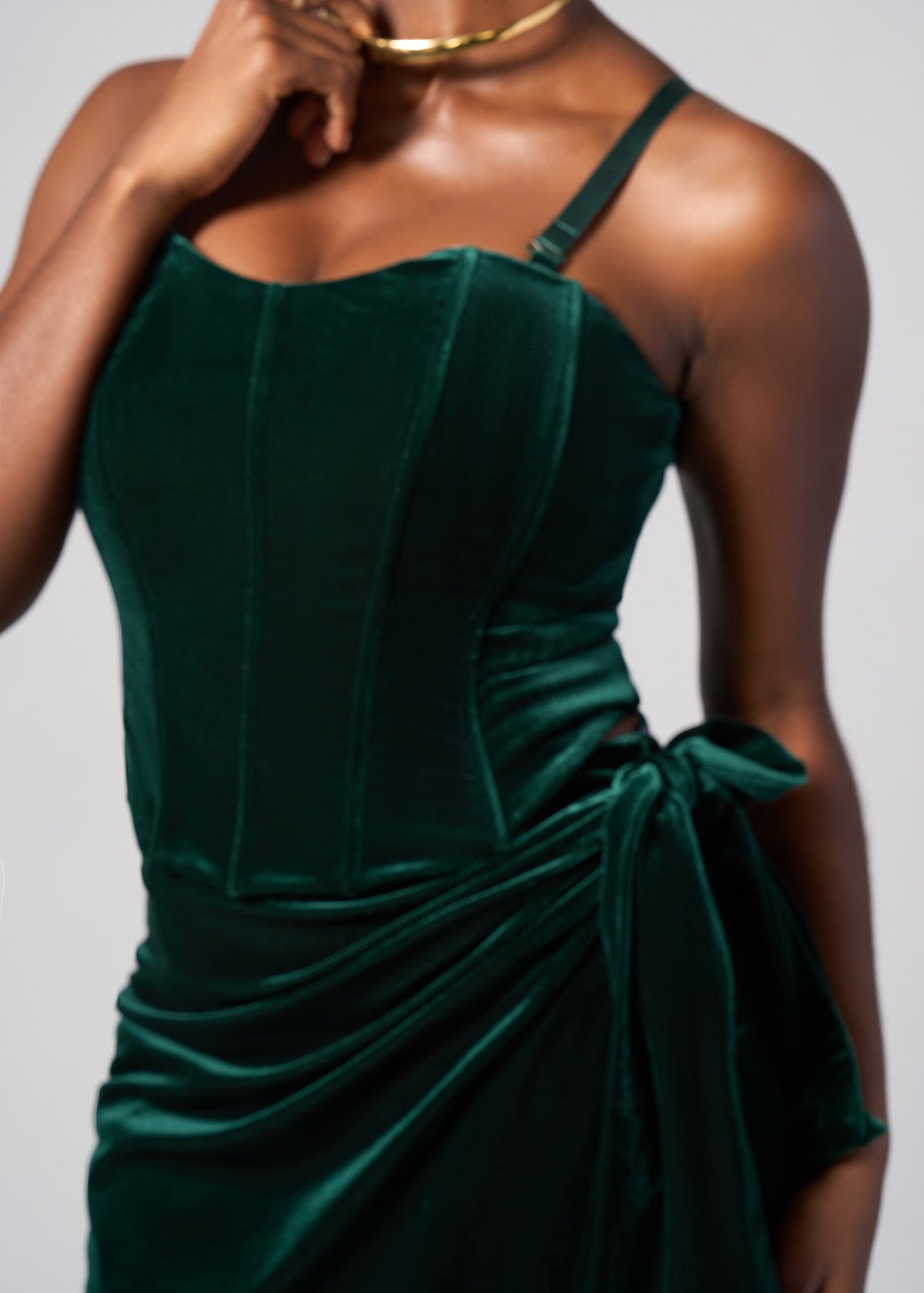 Safisha Women's Velvet Corset (Emerald)