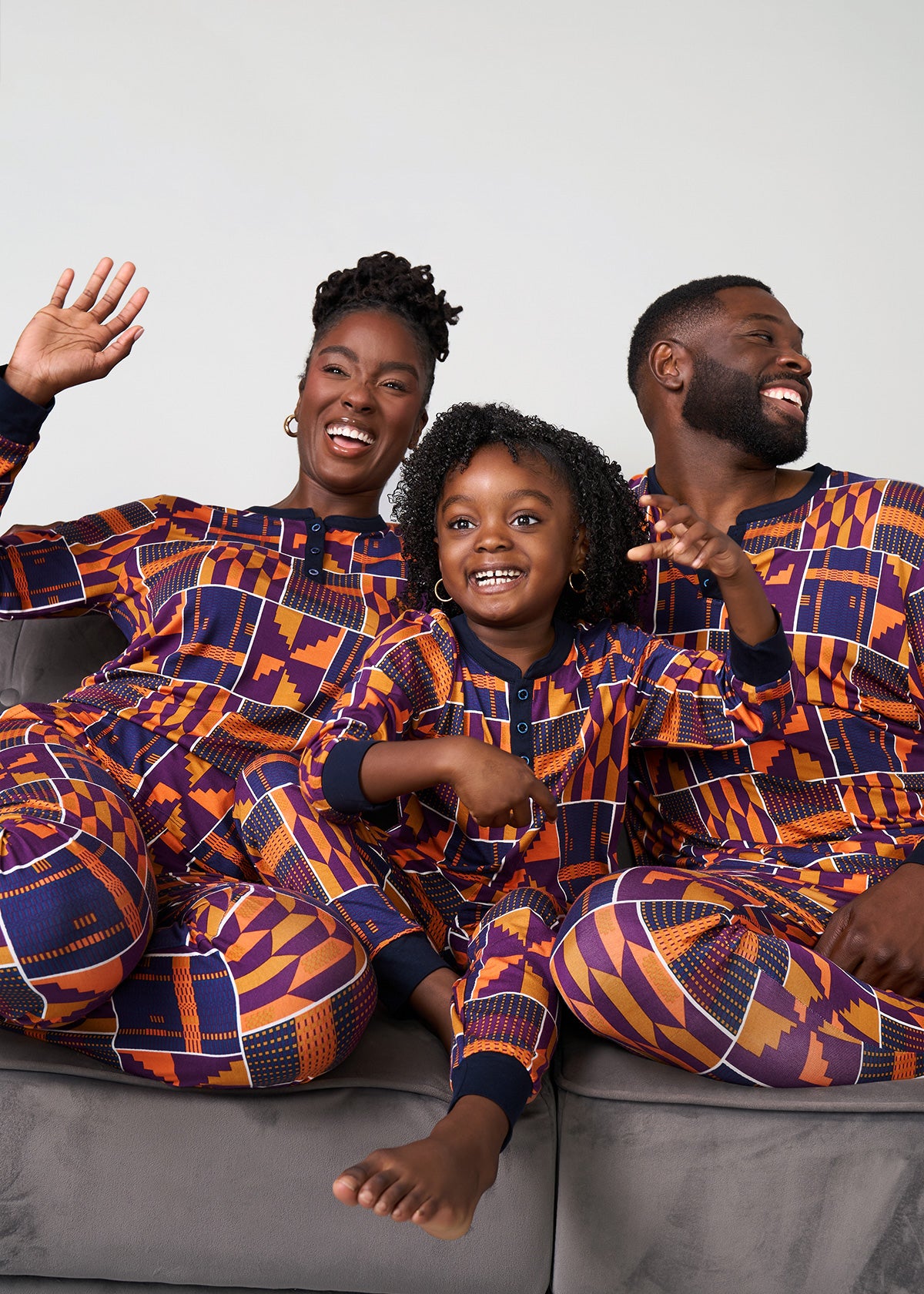 Tella Women's African Print Pajama Set (Harvest Orange Kente)