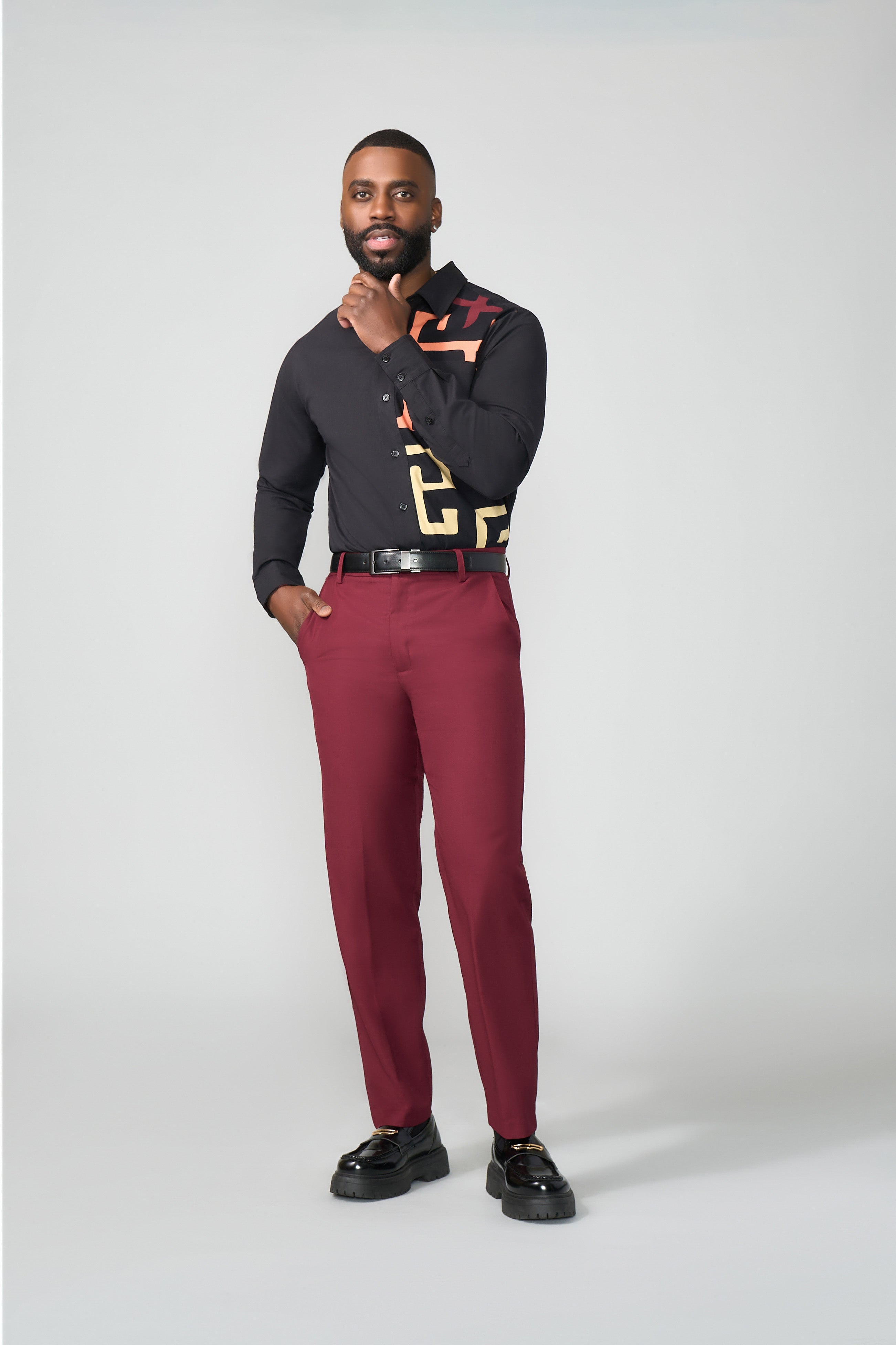 Davu Men's Traditional Pants (Maroon)