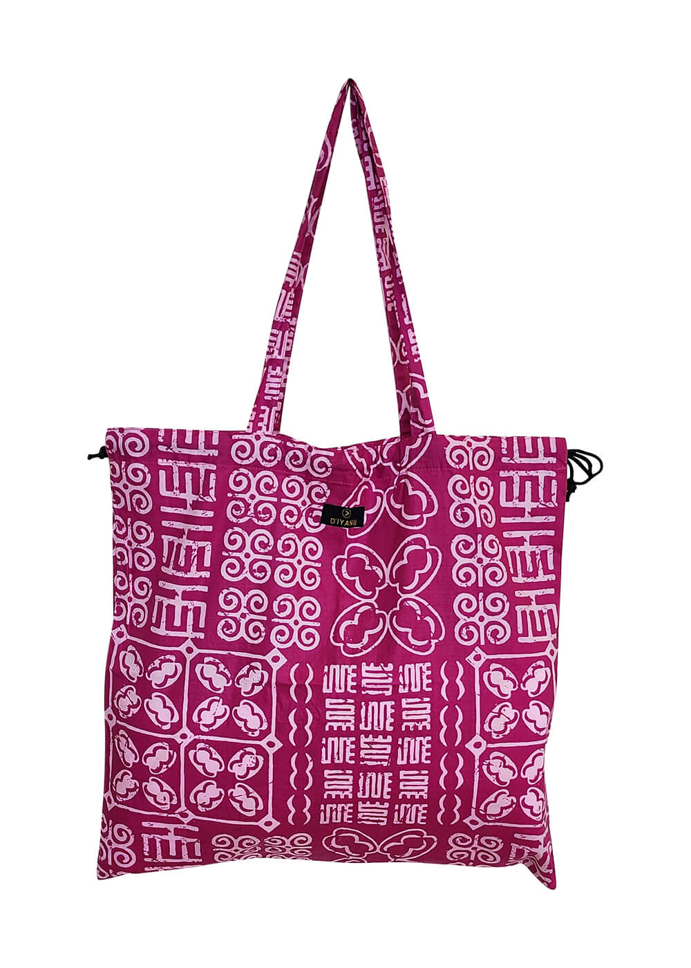 Ebuni African Print Tote (Raspberry Adire)