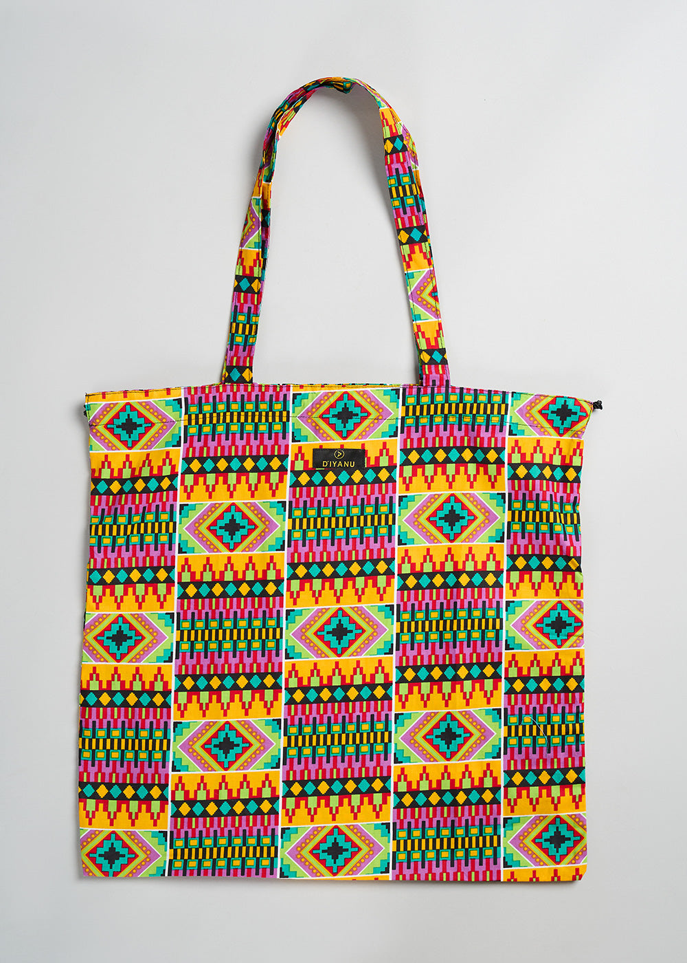 Ebuni African Print Tote (Lilac Yellow Tribal)