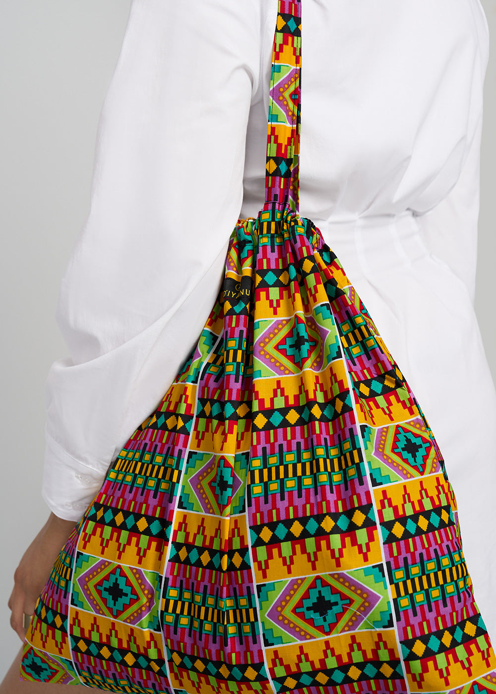 Ebuni African Print Tote (Lilac Yellow Tribal)