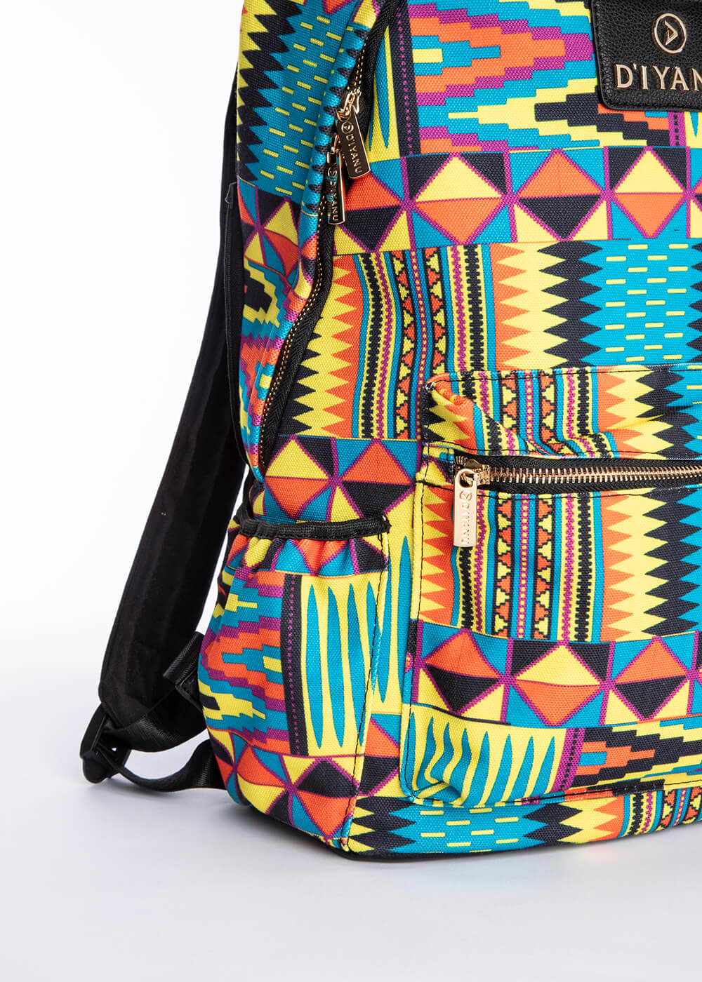 Dembe Unisex African Print Backpack (Canary Yellow Kente)