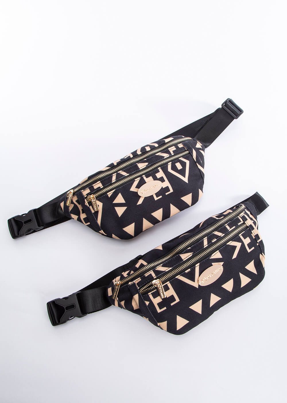 Naji African Print Unisex Fanny Pack (Tan Black Tribal)