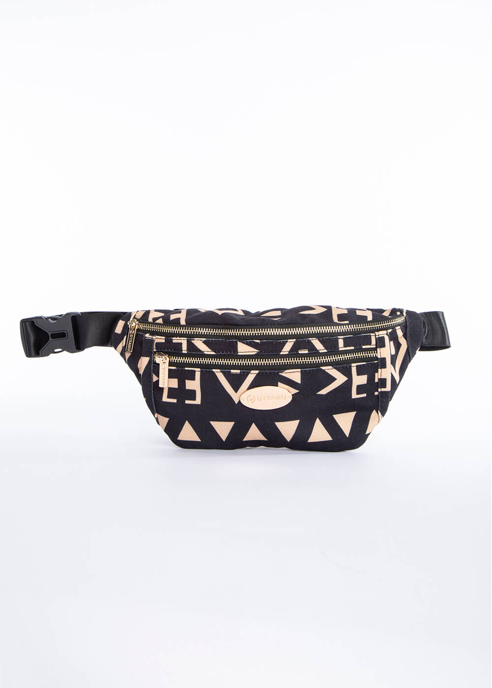 Naji African Print Unisex Fanny Pack (Tan Black Tribal)