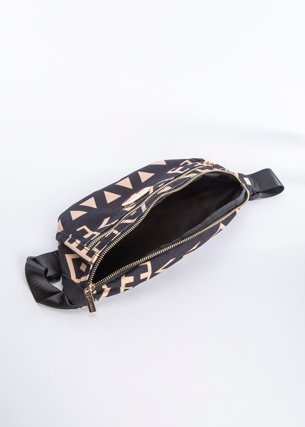 Fanny pack black, newest water-repellent, wax print