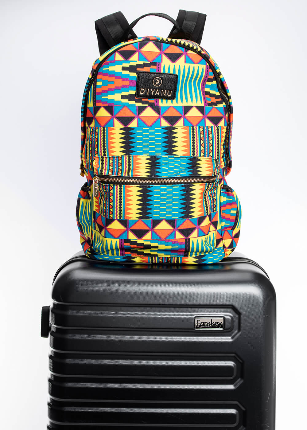 Dembe Unisex African Print Backpack (Canary Yellow Kente)