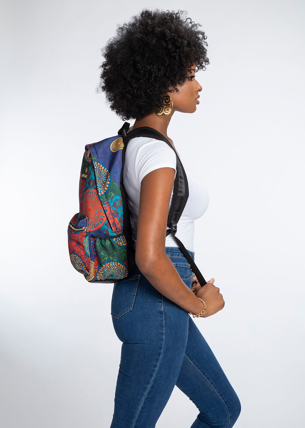 Dembe Unisex African Print Backpack (New Harvest Multipattern)