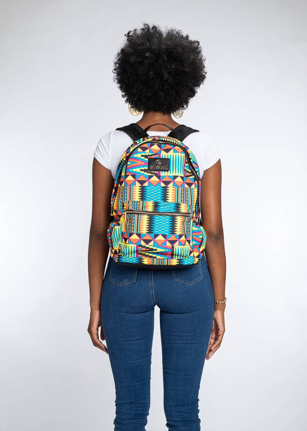 Dembe Unisex African Print Backpack (Canary Yellow Kente)