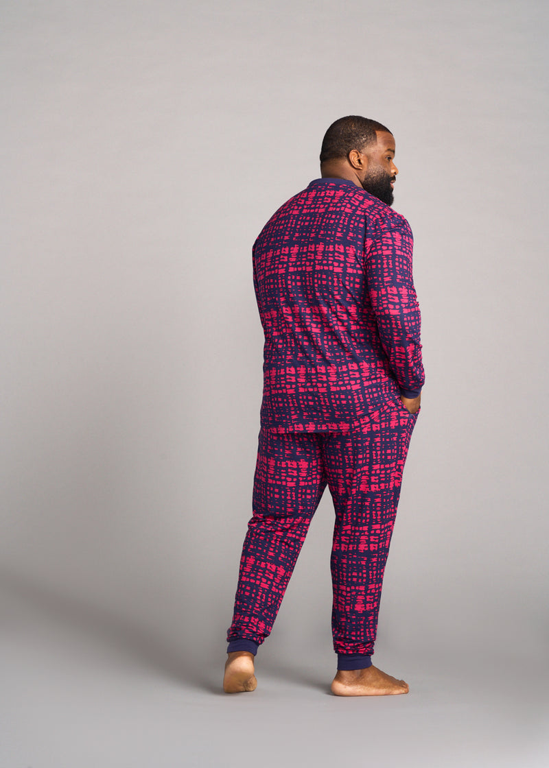 Mens pink pajama online set