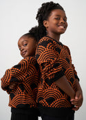 Oma Kids Unisex African Print Sweater (Black Amber Dots)