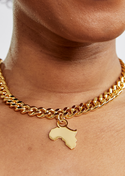 Ide Africa Map Cuban Link Choker (Gold)