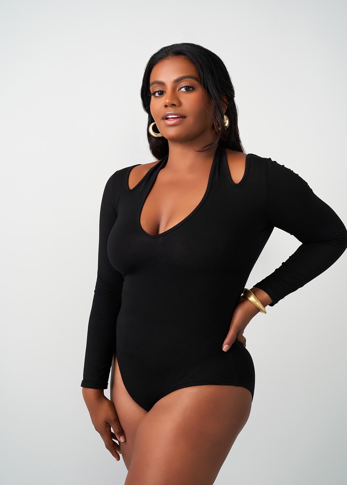 Zainab Women's Halter Bodysuit (Black) - Clearance