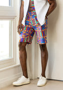 Debare African Print Shorts (Rainbow Kente)-Clearance