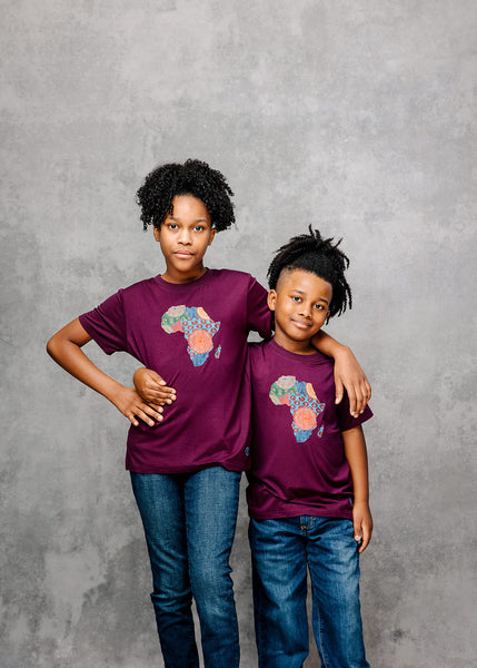 Bontu Kids' Unisex African Print Africa Map T-shirt, 54% OFF