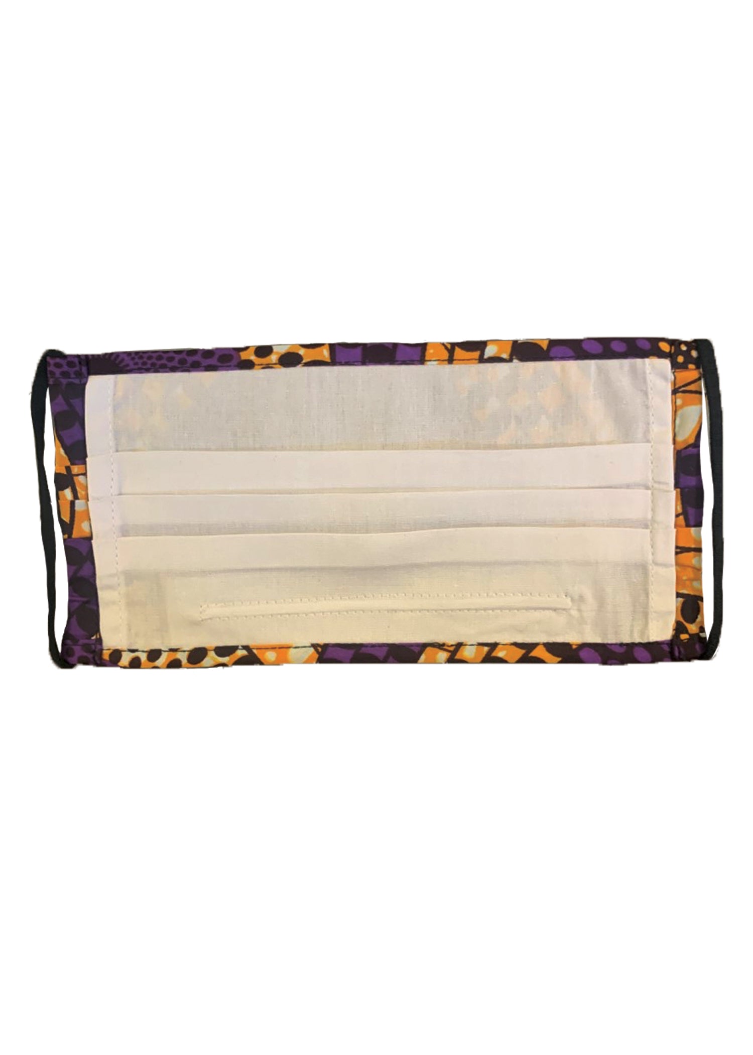 Uzo African Print 2 Layer Reusable Face Mask (Gold Purple Circles)-Clearance