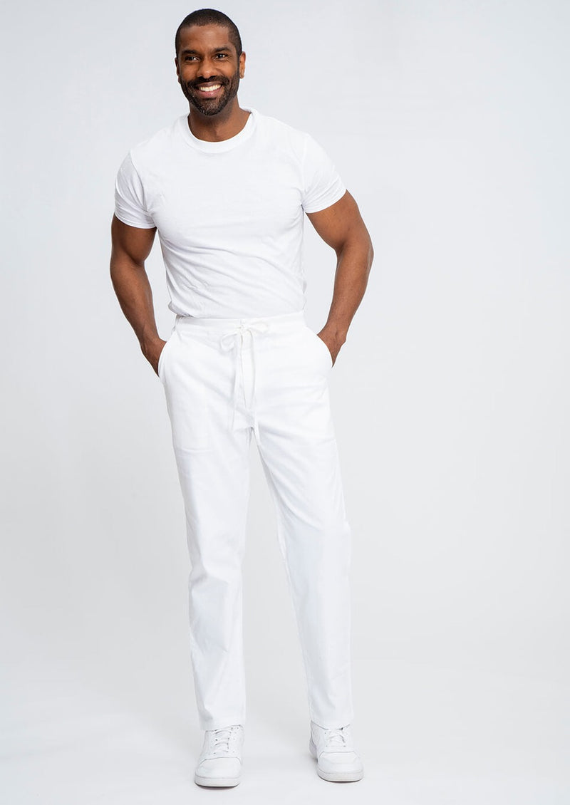 Adil Men's Traditional Dress Pants with Drawstring White – D'IYANU