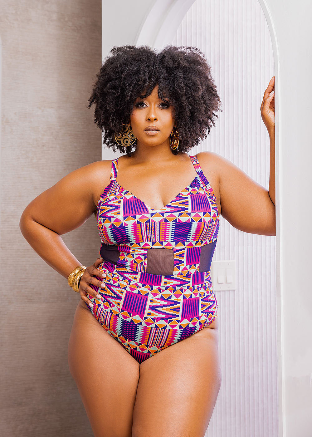 African print two piece swimsuit deals