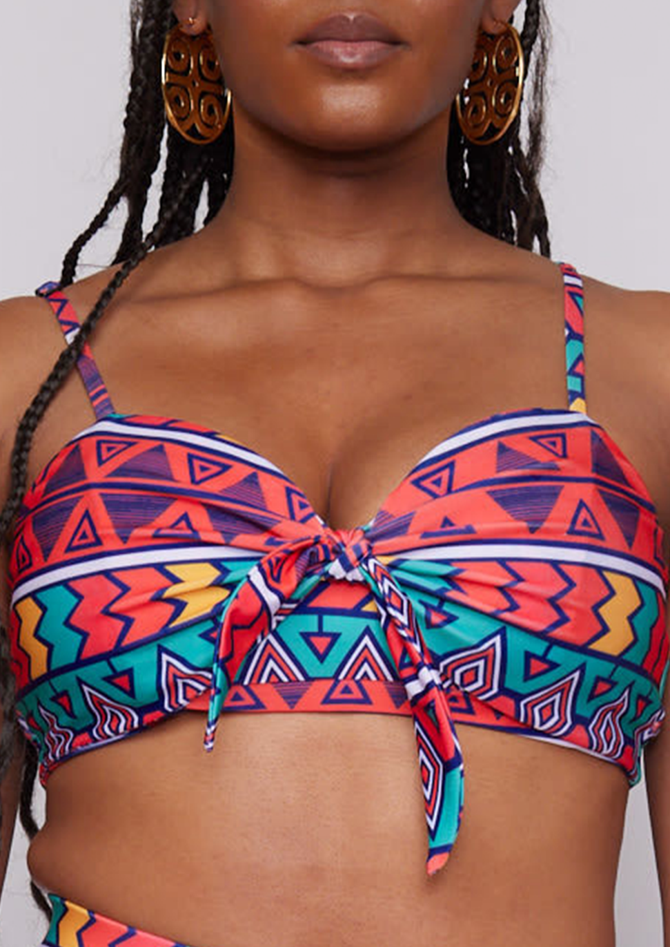 Asilia Women's African Print Bandeau Top (Rainbow Tribal) - Clearance