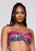 Asilia Women's African Print Bandeau Top (Rainbow Tribal) - Clearance