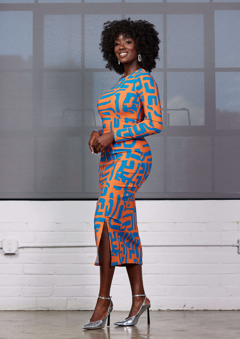 Geometric Print Dress - BLONDIE IN THE CITY