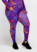 Sise Women's African Print Leggings (Violet Adire) - Clearance