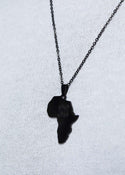 Adinkra Africa Map Black Necklace- Humility and Strength Symbol