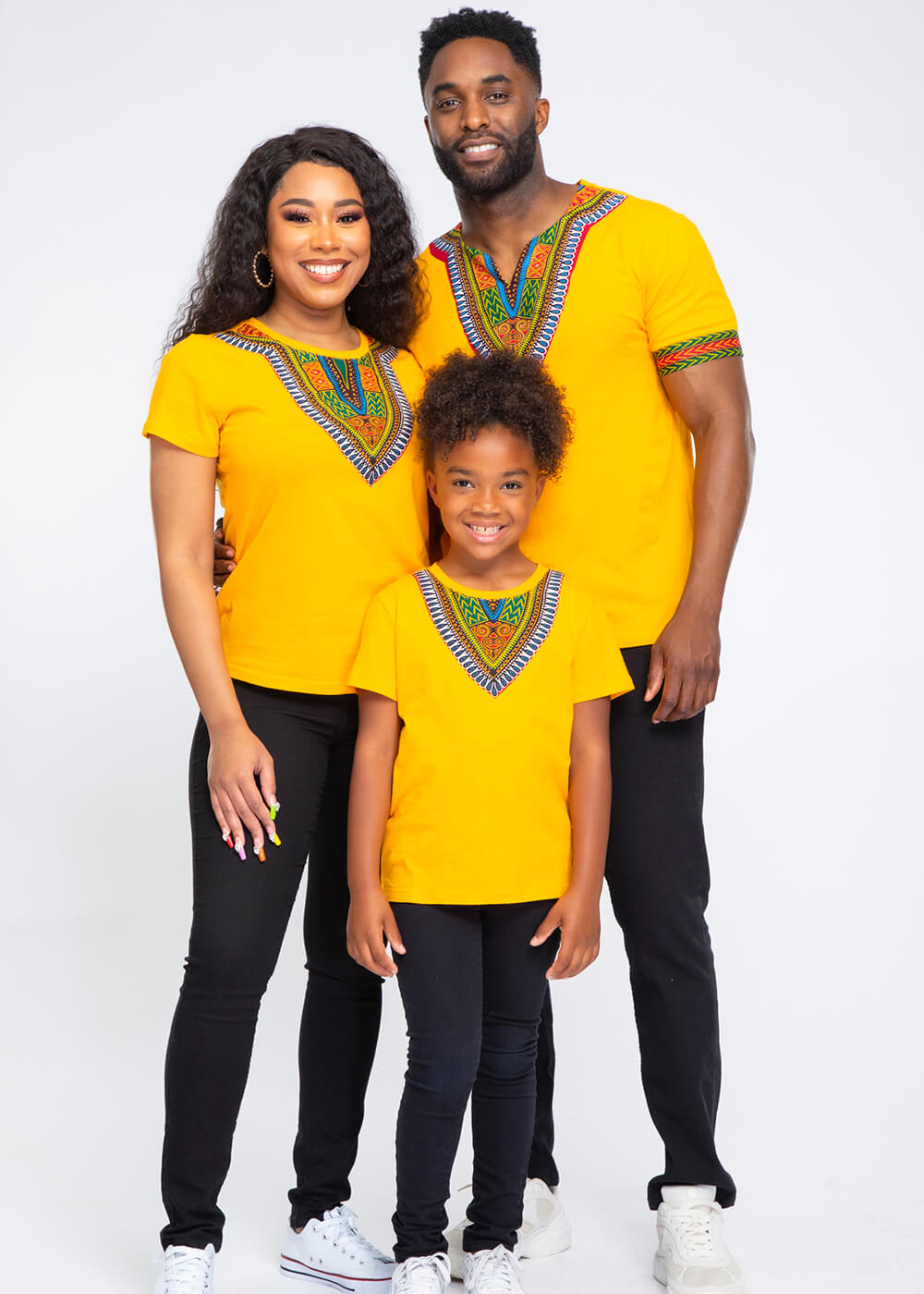 Men's African Print Dashiki T-Shirt (Gold)